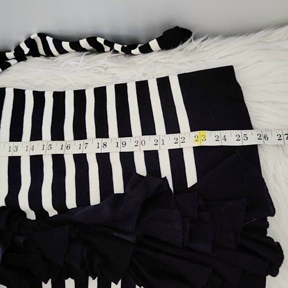 Boston Proper navy and cream striped cardigan sweater women's size Medium - Picture 5 of 6